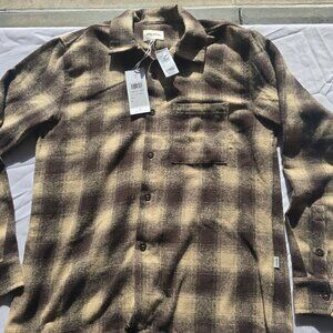 Rhythm Brown Plaid Long Sleeve Flannel- Small